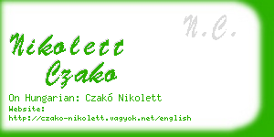nikolett czako business card